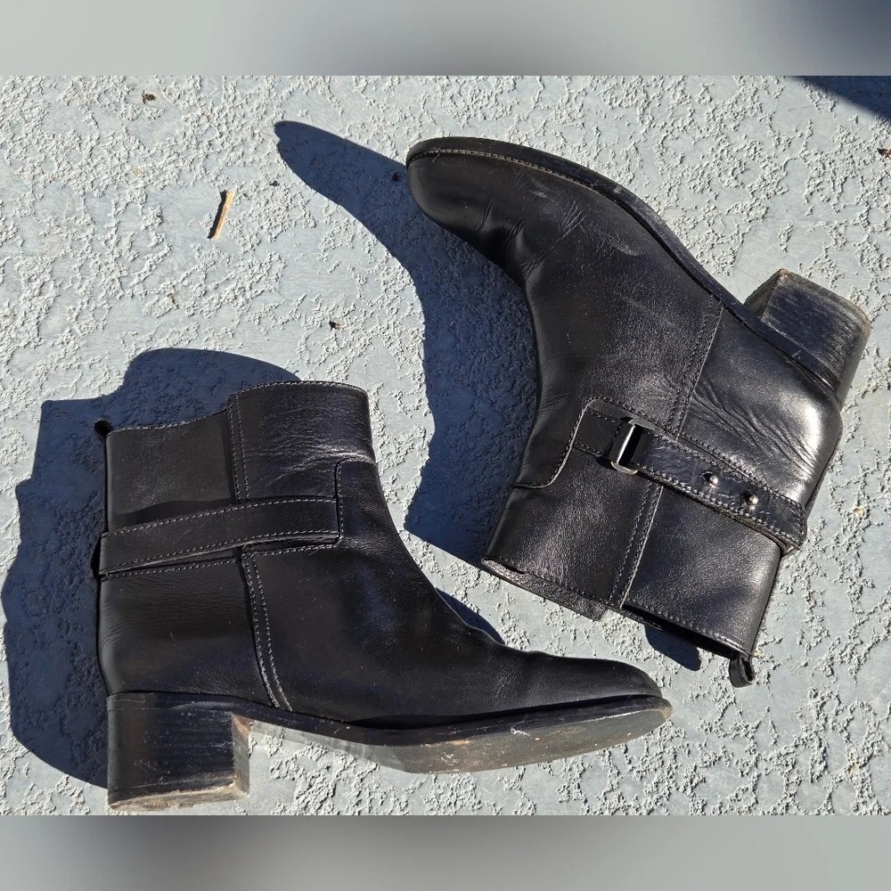 J.Crew Parker Leather Ankle Boots black #03011 size 9 - Picture 6 of 14